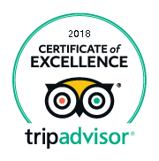 Certificate of Excellence by Tripadvisor 2018